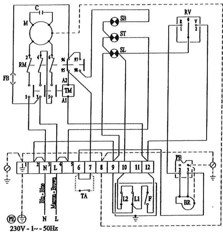S.PLUS MF 220 H - SCHEMA ÉLECTRIQUE MONOPHASE M, M/C - 1