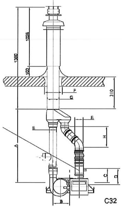 S.PLUS RBT 320 DA - -Evacuation ventouse de toiture - Type B32 - 1