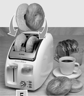 T-FAL AVANTE DELUXE BAGEL  - 2 SLICES - Inserting the slices of bread - Fig. 3 - 2