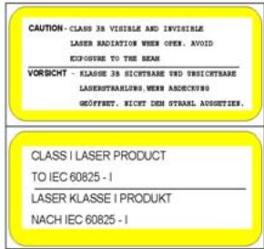 PLEXTOR PX-708A - Détails des étiquettes de mise en garde du laser - 1