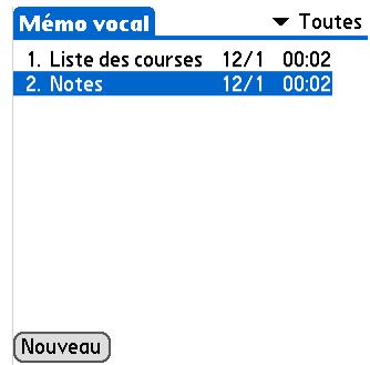 PALMONE ZIRE 72 - Écoute d'un mémo vocal - 2