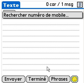 PALMONE ZIRE 72 - Envoi d'un message texte - 3