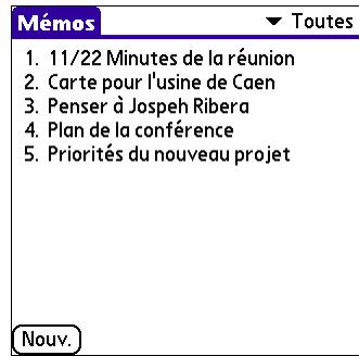 PALMONE ZIRE 72 - Affichage et modification d'un mémo - 3
