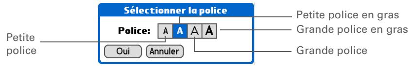 PALMONE ZIRE 72 - Modifier les polices de l'écran - 1