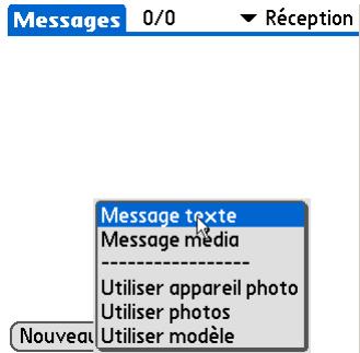 PALMONE ZIRE 72 - Envoi d'un message texte - 2