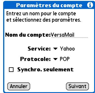 PALMONE ZIRE 72 - Configuration d'un compte - 1