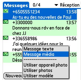 PALMONE ZIRE 72 - Adressez un message multimédia : - 1