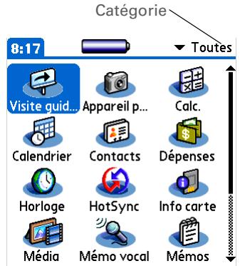 PALMONE ZIRE 72 - Navigation dans l'écran Accueil - 1