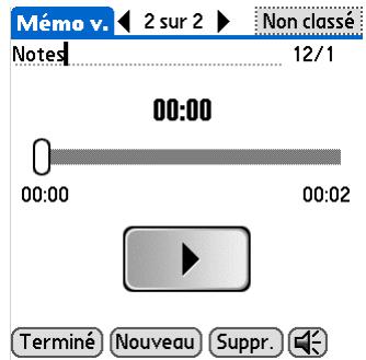 PALMONE ZIRE 72 - Écoute d'un mémo vocal - 4