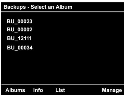 JOBO GIGA VU PRO - Sélectionner une sauvegarde des données - 1