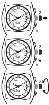 VICTORINOX SWISS ARMY HUNTER MACH 3 - Reglage de l'heure de l'alarme - 1