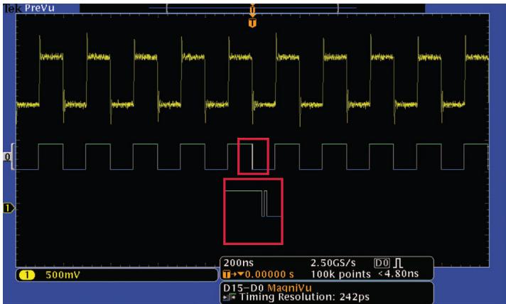 TEKTRONIX MSO3014 - Codage couleur du signal numérique affiché - 1