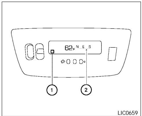 INFINITI QX56 - AFFICHAGE DE LA TEMPERATURE EXTERIEURE ET DE LA BOUSSOLE - 1