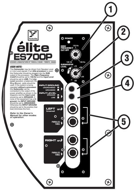 YORKVILLE ELITE ES700P - Hi Frequency Cutoff Control - 1