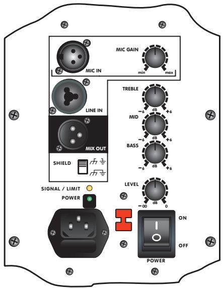 YORKVILLE NX250P - Commutateur et DEL d'alimentation - 1