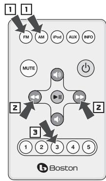 BOSTON ACOUSTICS HORIZON DUO-I - Setting a Station Preset - 2