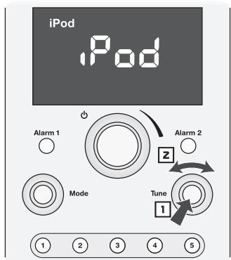 BOSTON ACOUSTICS HORIZON DUO-I - Användning av iPod med kontrollerna på framsidan - 1
