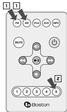 BOSTON ACOUSTICS HORIZON DUO-I - Auswahlen einer Speicherstation - 2