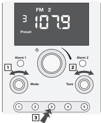 BOSTON ACOUSTICS HORIZON DUO-I - Voreinstellen eines Radiosenders - 1