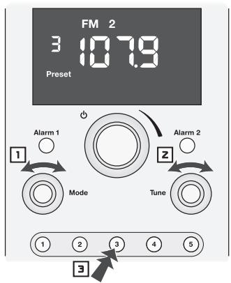 BOSTON ACOUSTICS HORIZON DUO-I - Mise en mémoire d'une station préréglée - 1