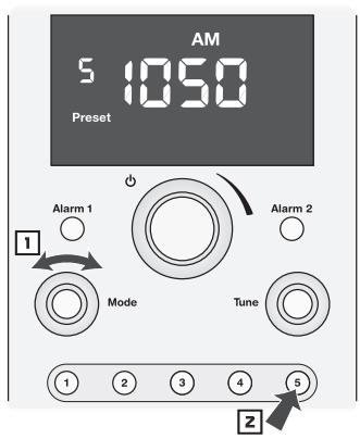 BOSTON ACOUSTICS HORIZON DUO-I - Selecting a Preset Station - 1