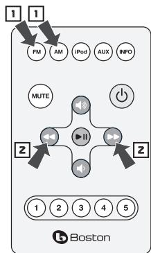 BOSTON ACOUSTICS HORIZON DUO-I - Benutzung der Fernbedienung - 2