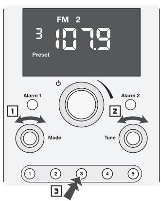 BOSTON ACOUSTICS HORIZON DUO-I - Setting a Station Preset - 1
