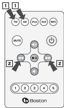 BOSTON ACOUSTICS HORIZON DUO-I - Usando el control remoto - 2