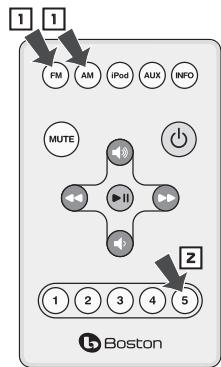 BOSTON ACOUSTICS HORIZON DUO-I - Selecciónar una emisora memorizada - 2