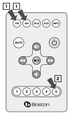 BOSTON ACOUSTICS HORIZON DUO-I PLUS - Selecting a Preset Station - 2