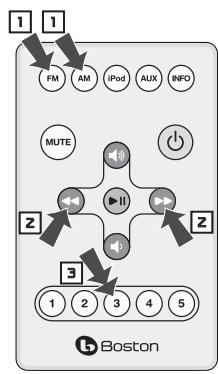 BOSTON ACOUSTICS HORIZON DUO-I PLUS - Setting a Station Preset - 2