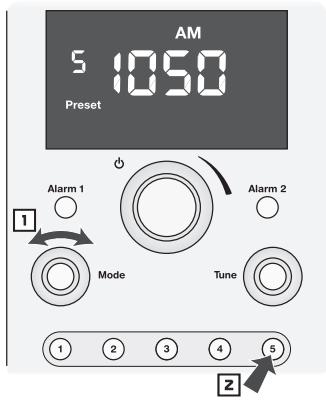 BOSTON ACOUSTICS HORIZON DUO-I PLUS - Selecting a Preset Station - 1