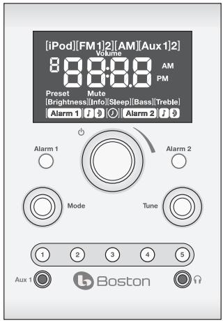 BOSTON ACOUSTICS HORIZON DUO-I PLUS - Die Regler an der Vorderseite des Geräts - 1