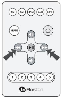 BOSTON ACOUSTICS HORIZON DUO-I PLUS - Utilisation de la télécommande - 2