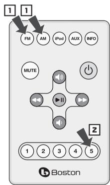 BOSTON ACOUSTICS HORIZON DUO-I PLUS - Selecciónar una emisora memorizada - 2