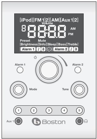 BOSTON ACOUSTICS HORIZON DUO-I PLUS - About the Front Panel Controls - 1