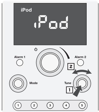 BOSTON ACOUSTICS HORIZON DUO-I PLUS - Användning av iPod med kontrollerna på framsidan - 1