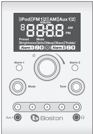 BOSTON ACOUSTICS HORIZON DUO-I PLUS - Controles del panel delantero - 1
