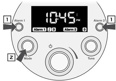 BOSTON ACOUSTICS SOLO II - Para programar una alarma - 1