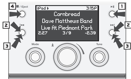 BOSTON ACOUSTICS TRIO - Fonctionnement du ipod à l'aide des commandes du panneau avant - 1