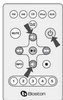 BOSTON ACOUSTICS TRIO - Justering av volymen - 2