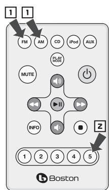 BOSTON ACOUSTICS TRIO - Selecting a Preset Station - 2