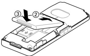 BENQ-SIEMENS S68 - Insertion de la batterie - 1