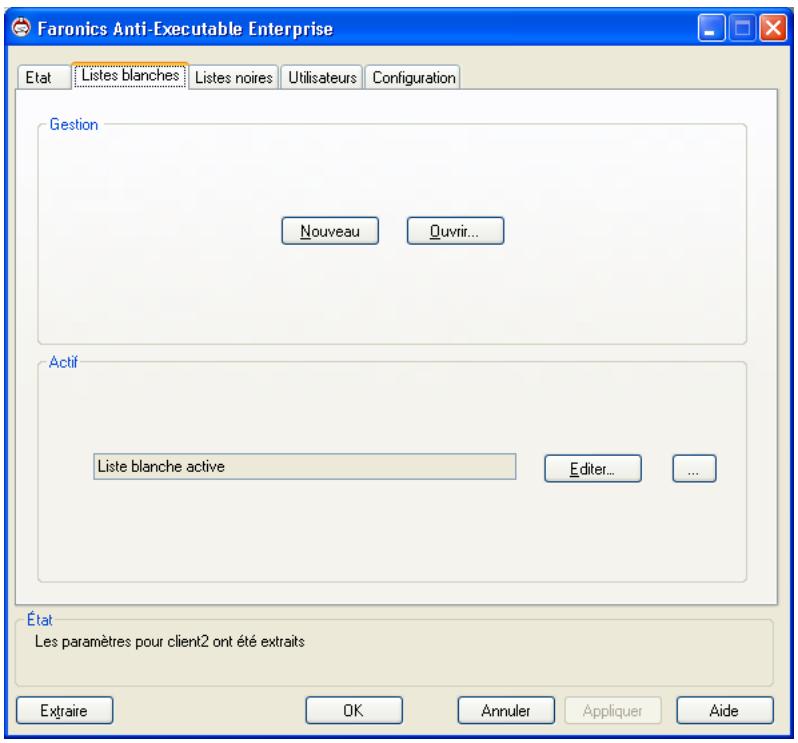 FARONICS ANTI-EXECUTABLE ENTERPRISE - Onglet Liste blanche - 1