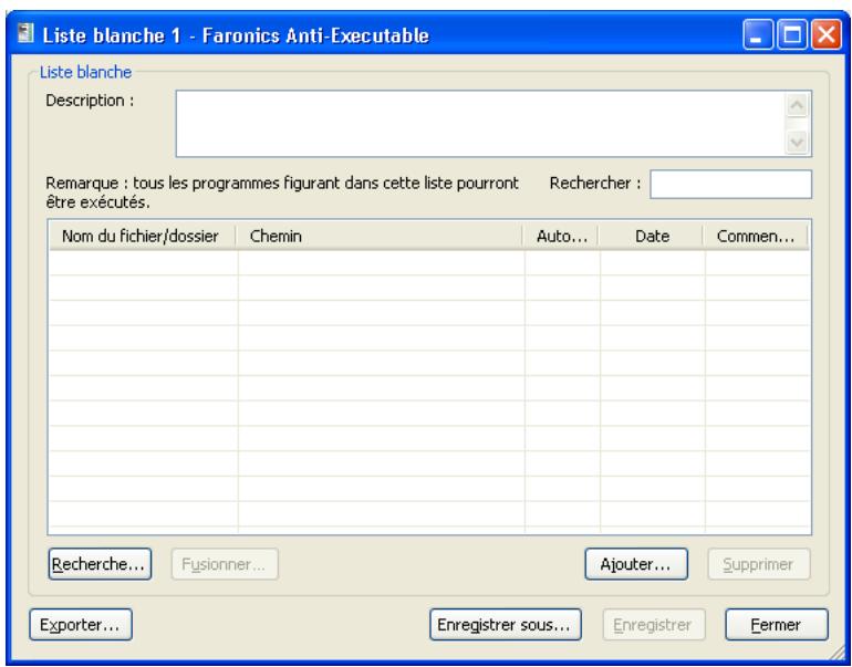 FARONICS ANTI-EXECUTABLE ENTERPRISE - Utilisation de l'éditeur de Liste blanche d'Anti-Executable - 1