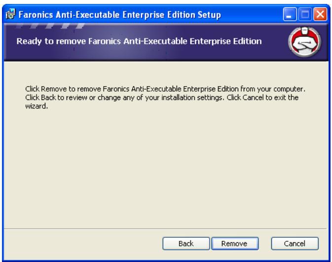 FARONICS ANTI-EXECUTABLE ENTERPRISE - Déinstallation sur un poste de travail avec l'assistant de déinstallation - 4