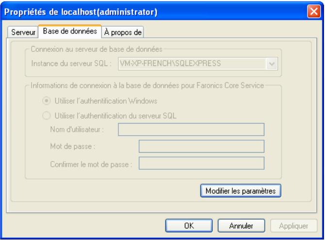 FARONICS CORE - Onglet Base de données - 1