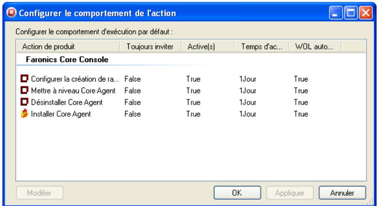 FARONICS CORE - Configurer le comportement de l'action - 2