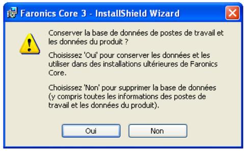 FARONICS CORE - Déinstallation de Core Console (y compris de la base de données) - 3