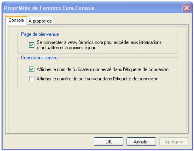 FARONICS CORE - Boîte de dialogue Propriétés de Core Console - 4
